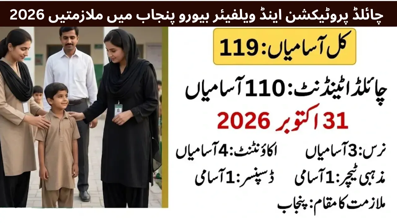 Child Protection & Welfare Bureau Punjab Jobs 2026