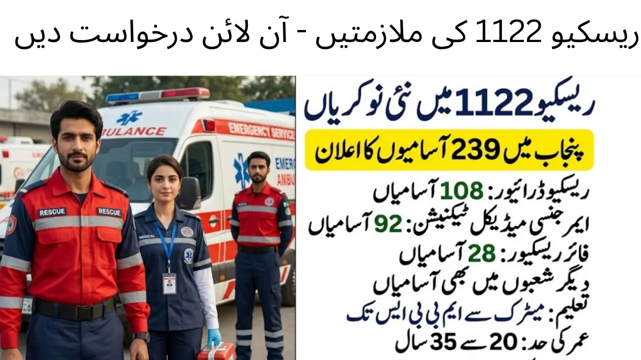 Rescue 1122 Jobs 2026 in Punjab